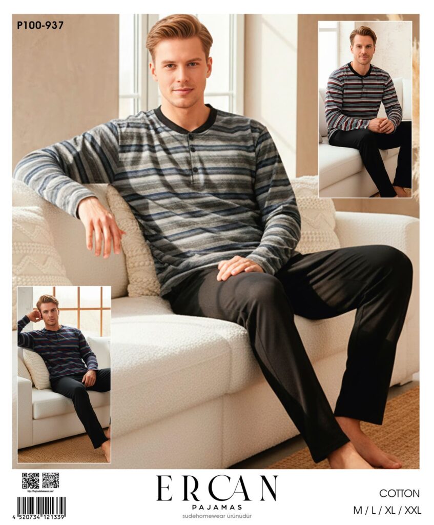 Ercan Erkek Cotton Uzun Kol Pijama Takım