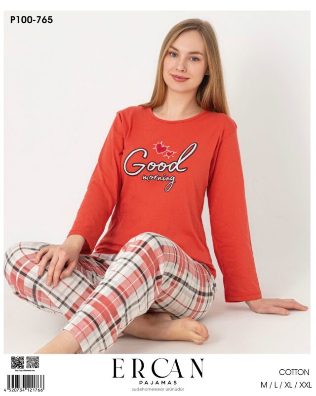 Ercan Kadın Cotton Uzun Kol Pijama Takım