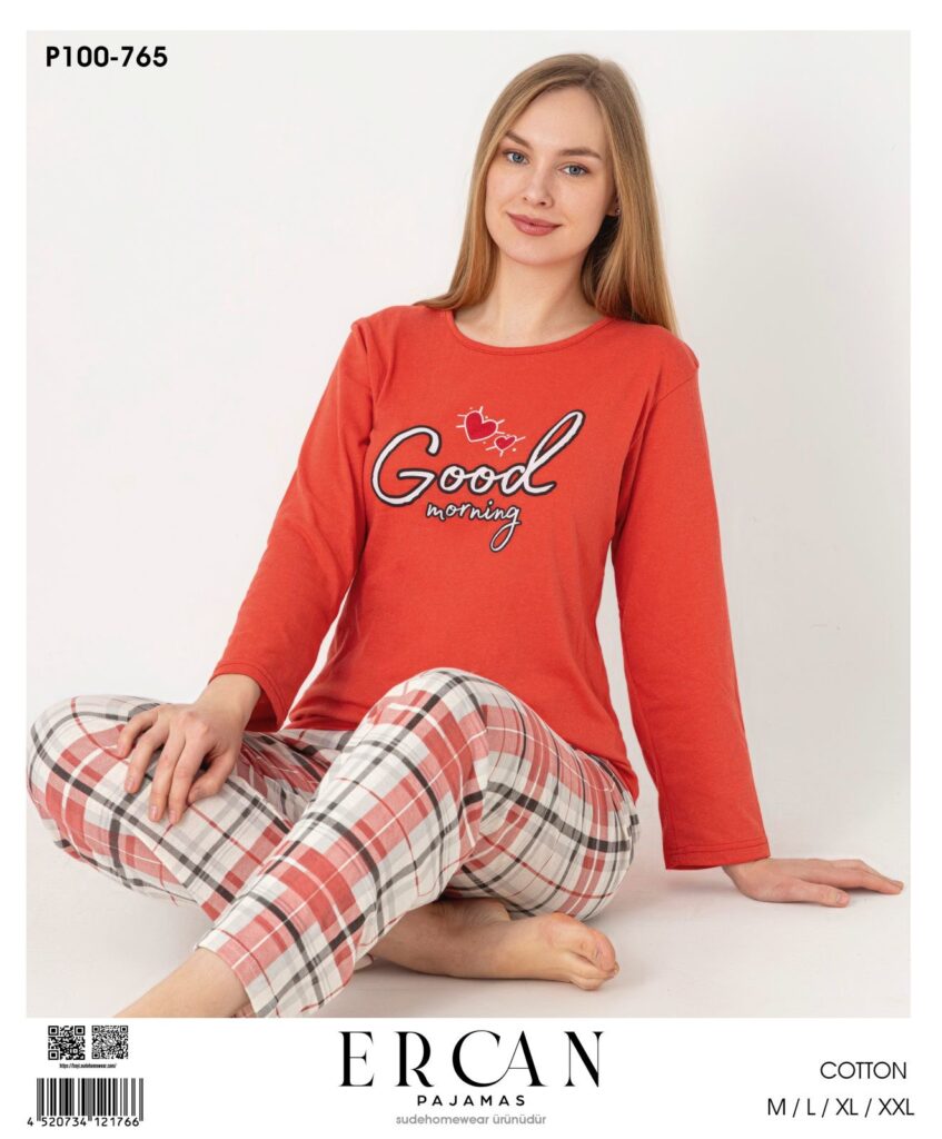 Ercan Kadın Cotton Uzun Kol Pijama Takım