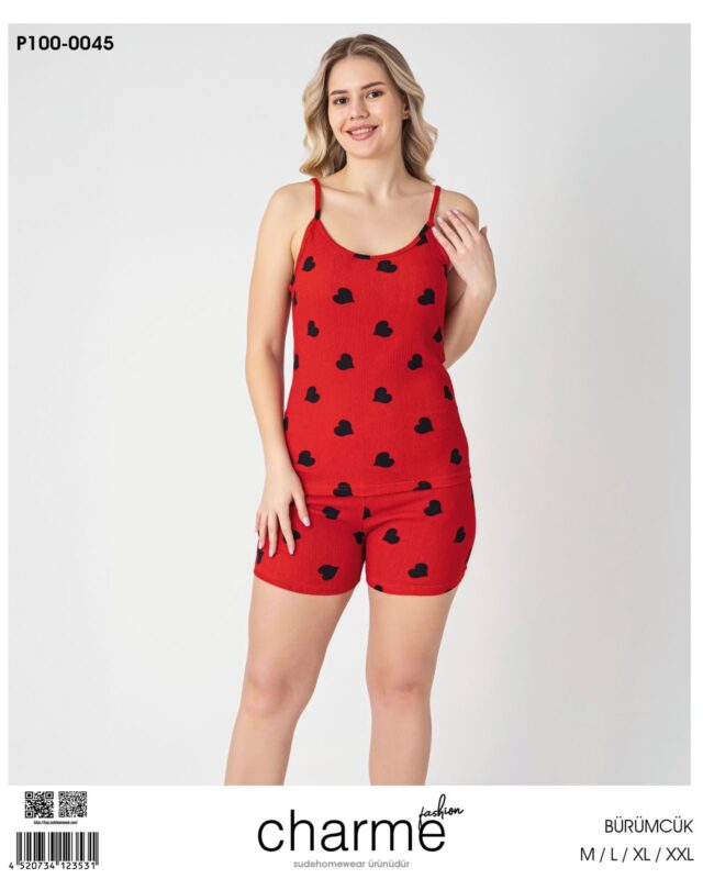 Charme Bürümcük  Şort İp Askılı Takım