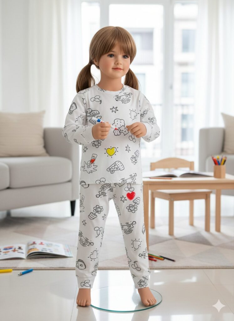 Sude Kids Boyamalı Basic Uzun Kol