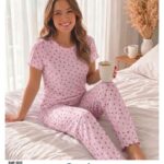 Sude Side Kısa Kollu Uzun Pijama Takım