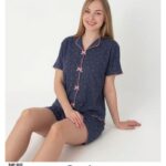 Sude Kadın Pointelle Kısa Kol Gömlek Şort Pijama Takım