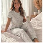 Sude Pointelle Kısa Kollu Uzun Pijama Takım