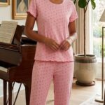 Sude Pointelle Kısa Kollu Uzun Pijama Takım