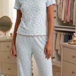 Sude Pointelle Kısa Kollu Uzun Pijama Takım